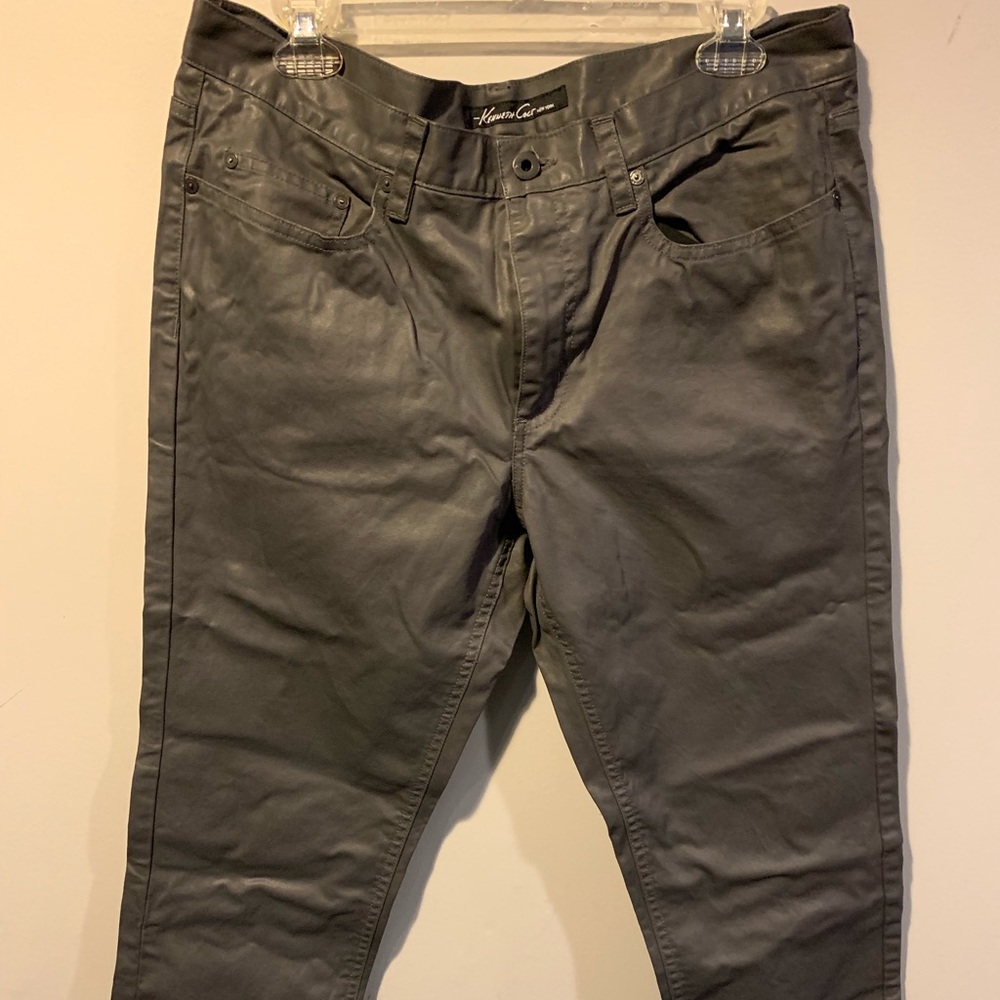 Gray pleather fee pant